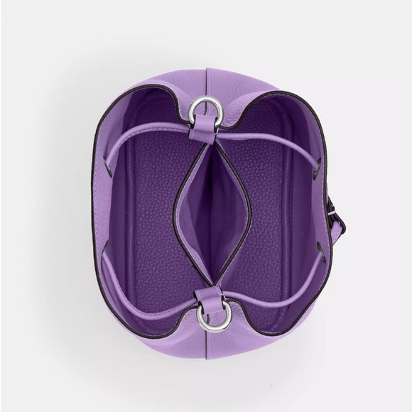 Coach Rowan Bucket Leather Bag Violet w Removable Zipper pouch NWT - Picture 6 of 16